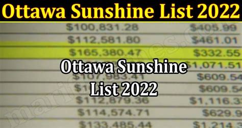 2023 sunshine list ottawa